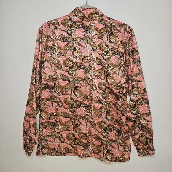 Don Caster Women's Button Up Blouse With Cheetah Design. Size 4. - Picture 7 of 11